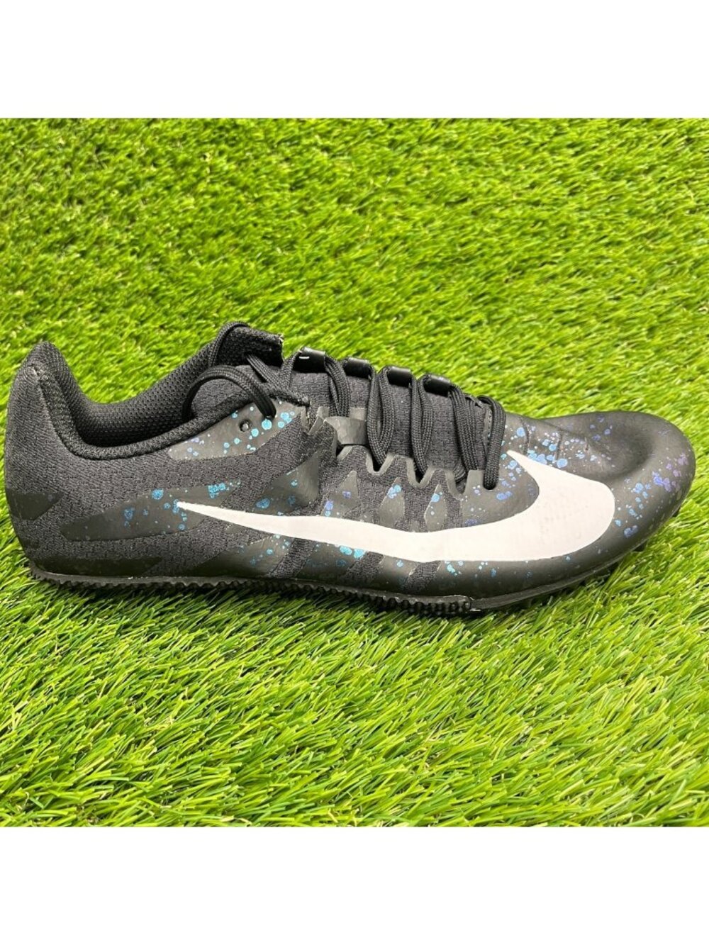 Nike Zoom Rival S 9 Mens Size 9.5 Black Blue White Running Track Spike Shoes